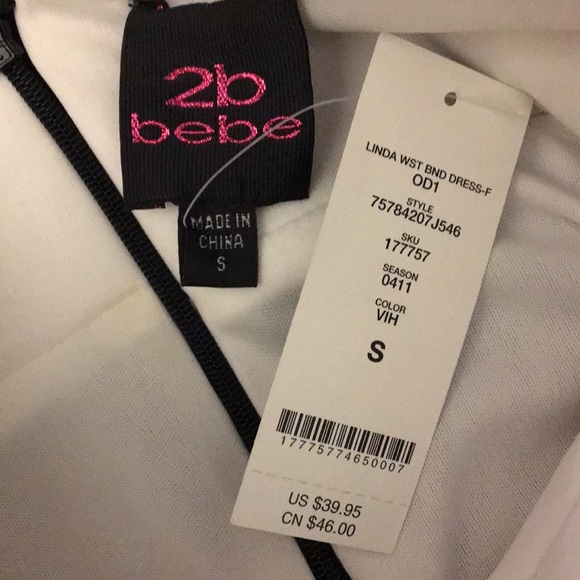 NWT 2B Bebe Strapless Dress, size small - Picture 4 of 5
